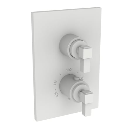 Newport Brass 1/2" Square Thermostatic Trim Plate With Handle in Matte White 3-3143TS-52